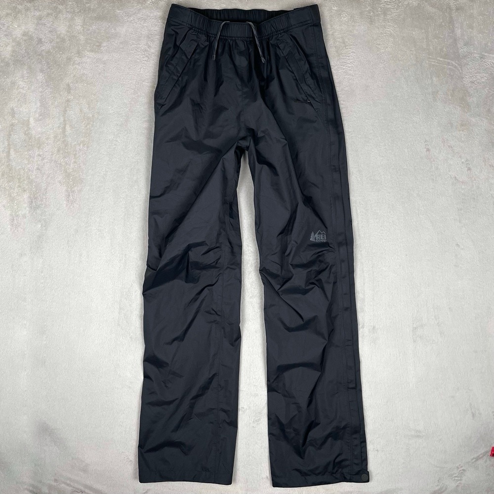 REI Co-Op Rainier Rain Pant Small Tall Black Peak 2.5L Full Zip Outdoors 33"